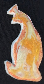 Porcelain Heart Broach  "Oriana"