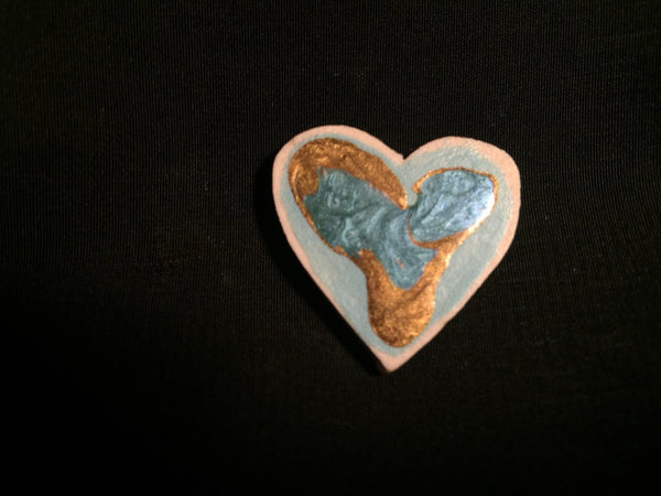 Porcelain Heart Broach  "Adley"
