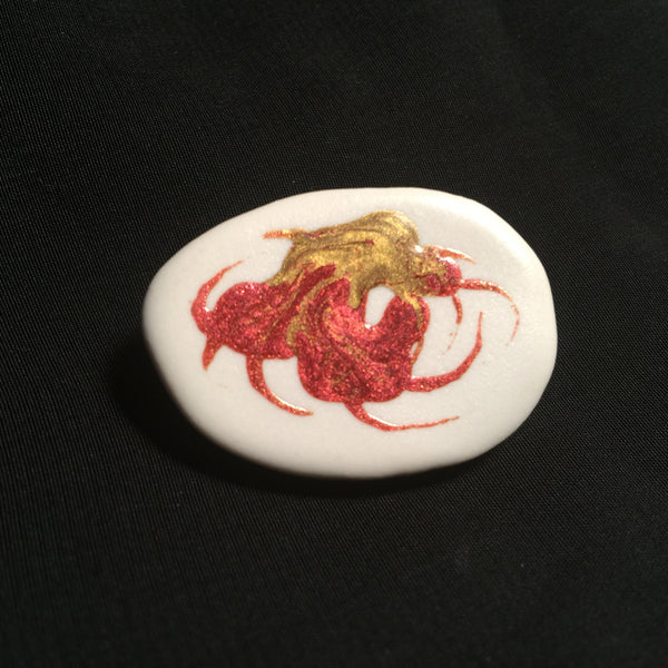 Porcelain Broach "Ember"
