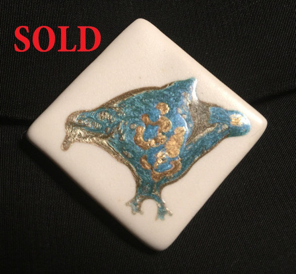 Porcelain Heart Broach  "Lilith"
