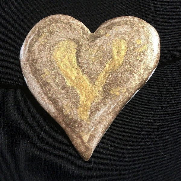 Porcelain Heart Broach  "Leona"