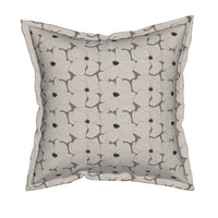Aria Square Throw Pillow With Flange Detail, 19" X 19"