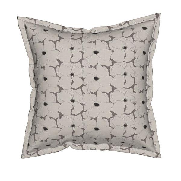 Aria Square Throw Pillow With Flange Detail, 19" X 19"