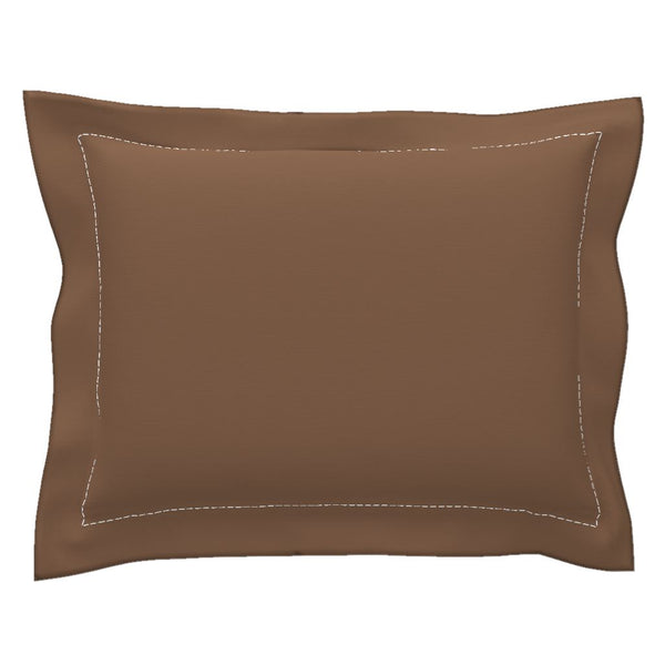 Gold Rose Pillow Sham with Flanged Detail