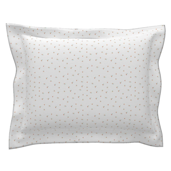 Flower Pillow Sham with Flanged Detail