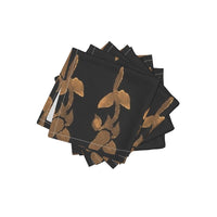Gold Rose Cloth Cocktail Napkins (Set of 4)